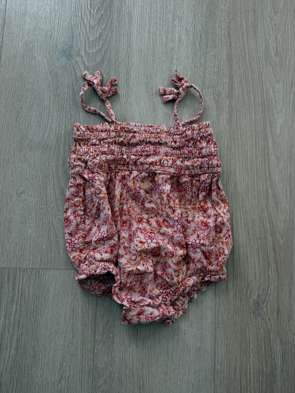 Old Navy Pink Floral Smocked Bubble Romper